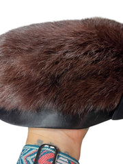 Load image into Gallery viewer, SOLD - Vintage Real Fur Hat Brown Genuine Fur Cloche Style One Size Winter Retro