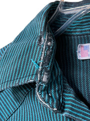 Load image into Gallery viewer, 💚 Drysdales Teal Stripe Pearl Snap Western Shirt – Size L