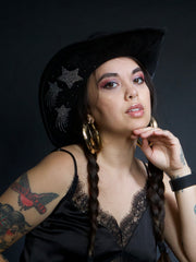Load image into Gallery viewer, Black Celestial Cowboy Hat