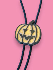 Load image into Gallery viewer, Jack O Lantern Bolo Tie - Orange
