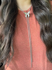 Load image into Gallery viewer, Silver Butterfly Bolo Tie