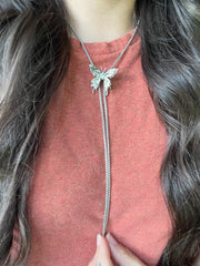 Load image into Gallery viewer, Silver Butterfly Bolo Tie