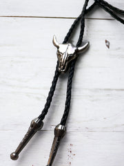 Load image into Gallery viewer, Bull Skull Bolo Tie