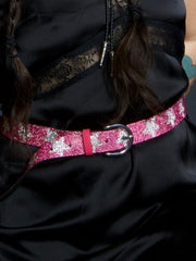 Load image into Gallery viewer, Pink Rhinestone Star Belt – Glitter Sparkle Western Glam