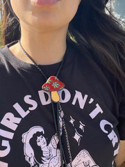 Load image into Gallery viewer, Flower Mushroom Bolo Tie