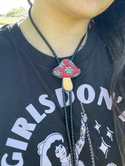 Load image into Gallery viewer, Flower Mushroom Bolo Tie