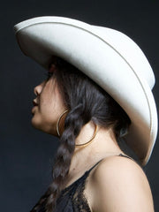 Load image into Gallery viewer, 🤍 White Cowgirl Hat with Turquoise Concho Band 🤍