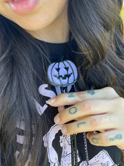 Load image into Gallery viewer, Jack O Lantern Bolo Tie - Lavender