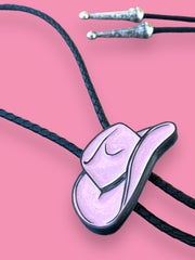 Load image into Gallery viewer, Light Pink Cowboy Hat Bolo Tie