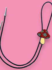 Load image into Gallery viewer, Flower Mushroom Bolo Tie