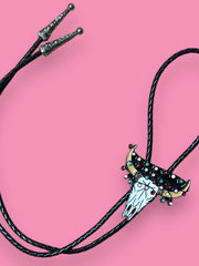 Load image into Gallery viewer, Christmas Lights Skull Bolo Tie