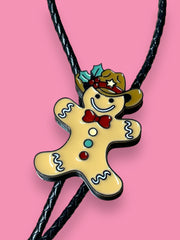 Load image into Gallery viewer, Cowboy Gingerbread Man Bolo Tie