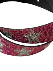 Load image into Gallery viewer, Pink Rhinestone Star Belt – Glitter Sparkle Western Glam