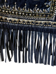 Load image into Gallery viewer, SOLD - Zara Woman Velvet Embroidered Fringe Vest – Small