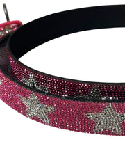 Load image into Gallery viewer, Pink Rhinestone Star Belt – Glitter Sparkle Western Glam