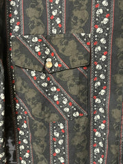 Load image into Gallery viewer, SOLD - Ugly Shirt Skull & Rose Western Pearl Snap – XL