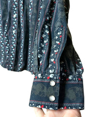 Load image into Gallery viewer, SOLD - Ugly Shirt Skull & Rose Western Pearl Snap – XL