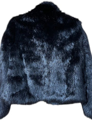 Load image into Gallery viewer, Iron Fist XS Black Faux Fur Skeleton Jacket