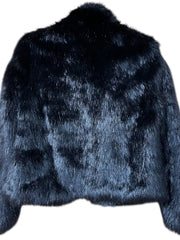 Load image into Gallery viewer, SOLD - Iron Fist XS Black Faux Fur Skeleton Jacket