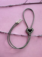 Load image into Gallery viewer, Barbed Wire Heart Bolo Tie