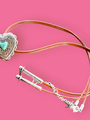 Load image into Gallery viewer, Turquoise Heart Bolo