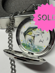 Load image into Gallery viewer, SOLD - 🎣 Al Agnew Bass Pocket Watch – Avon Collector’s Edition