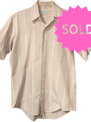 Load image into Gallery viewer, SOLD - Vintage Arrow Dover Peach Stripe Shirt – USA Made Retro Button-Up, Men’s Medium - Lisa Lassi