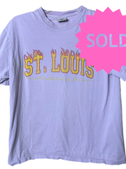 Load image into Gallery viewer, SOLD - š„ St. Louis Missouri Flame Graphic T-Shirt ā Lavender Purple ā Size Medium - Lisa Lassi
