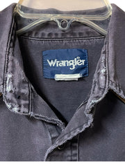 Load image into Gallery viewer, Wrangler Western Snap Shirt Men’s Large XL Black Tan Distressed Workwear - Lisa Lassi