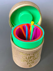 Load image into Gallery viewer, Vintage Camping Cup Set for 6 With Matching Spoons Travel Case Retro