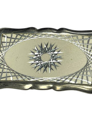 Load image into Gallery viewer, Vintage Engraved Silver-Tone Belt Buckle with Starburst Design | Western Classic