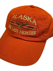 Load image into Gallery viewer, Royal Resortwear Alaska The Last Frontier Orange Dad Hat Adjustable Velcro