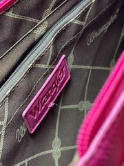 Load image into Gallery viewer, Wrangler Aztec Pink Brown Tote Crossbody Purse Western Boho Bag