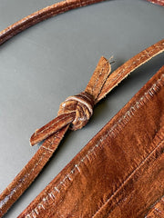Load image into Gallery viewer, Vintage Genuine Eel Skin Purse Brown Exotic Leather Shoulder Bag 80s