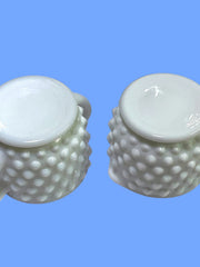 Load image into Gallery viewer, Vintage Fenton White Milk Glass Hobnail Mini Creamer & Sugar Bowl Set