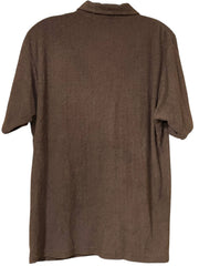 Load image into Gallery viewer, ORO Golden Threads Textured Polo Shirt Brown XL (Fits L) Short Sleeve - Lisa Lassi