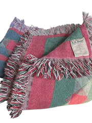 Load image into Gallery viewer, Vintage L.L.Bean Cotton Throw Blanket Floral Tapestry Fringe Made USA 47x56