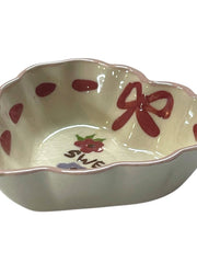 Load image into Gallery viewer, Vintage Cleminsons Hand Painted English Pottery Trinket Dish “Sweet” Floral Bow