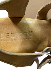 Load image into Gallery viewer, Bed Stu Melissa Tan Leather Wood Platform Clog Heels Sandals Women's 8.5