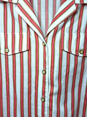 Load image into Gallery viewer, Vintage ACT III Plus Pink Tan Stripe Short Sleeve Button Up Shirt USA Made