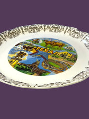 Load image into Gallery viewer, Vintage Texas Souvenir Plate Lone Star State Alamo 9.25”