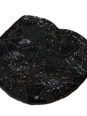 Load image into Gallery viewer, Vintage Black Hand Beaded Coin Purse Clutch Floral Evening Bag - Lisa Lassi