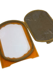 Load image into Gallery viewer, Vintage MCM Butterscotch Lucite Style Picture Frame 5x3.5 Floral Accent