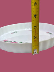 Load image into Gallery viewer, Christineholm Pink Rose Quiche Dish Pie Pan Ruffled Edge 9.25"