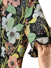 Load image into Gallery viewer, 🌼 BFA Classics Sheer Floral Button-Up Blouse – Size Small