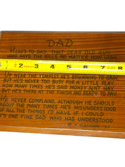 Load image into Gallery viewer, Vintage 1962 Giant Redwood Dad Poem Wall Plaque F. Plasman Father's Day
