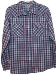 Load image into Gallery viewer, Wrangler Womens Pearl Snap Western Plaid Shirt Medium Long Sleeve - Lisa Lassi