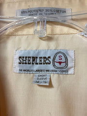 Load image into Gallery viewer, SOLD - Vintage Sheplers Short-Sleeve Western Pearl Snap Shirt – Light Butter Yellow - Lisa Lassi