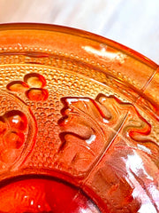 Load image into Gallery viewer, Vintage Jeannette Glass Amberina Harvest Grape Footed Covered Candy Dish Compote