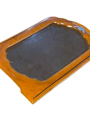 Load image into Gallery viewer, Vintage MCM Butterscotch Lucite Style Picture Frame 5x3.5 Floral Accent